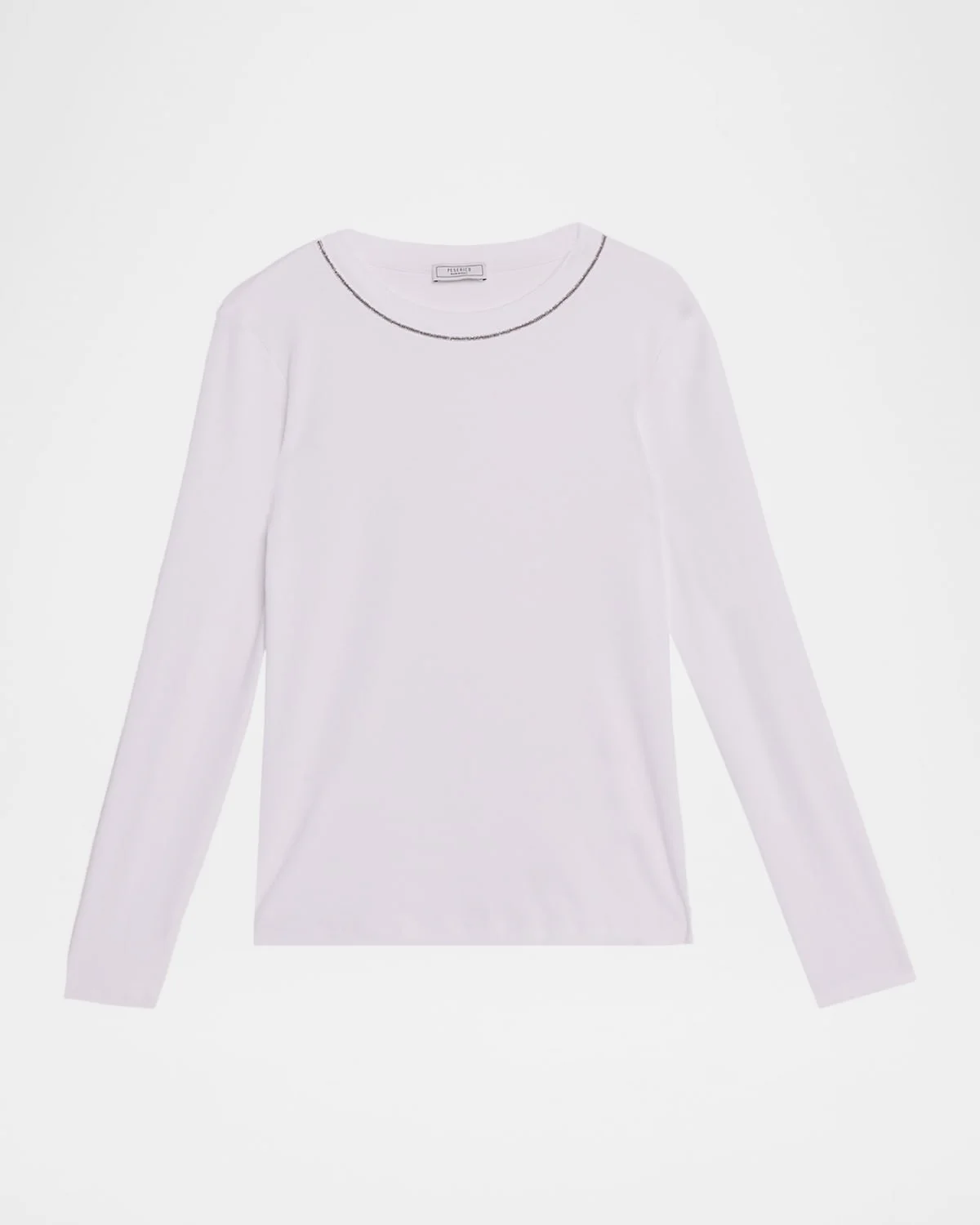 Crewneck Chain-Trim T-Shirt - 1