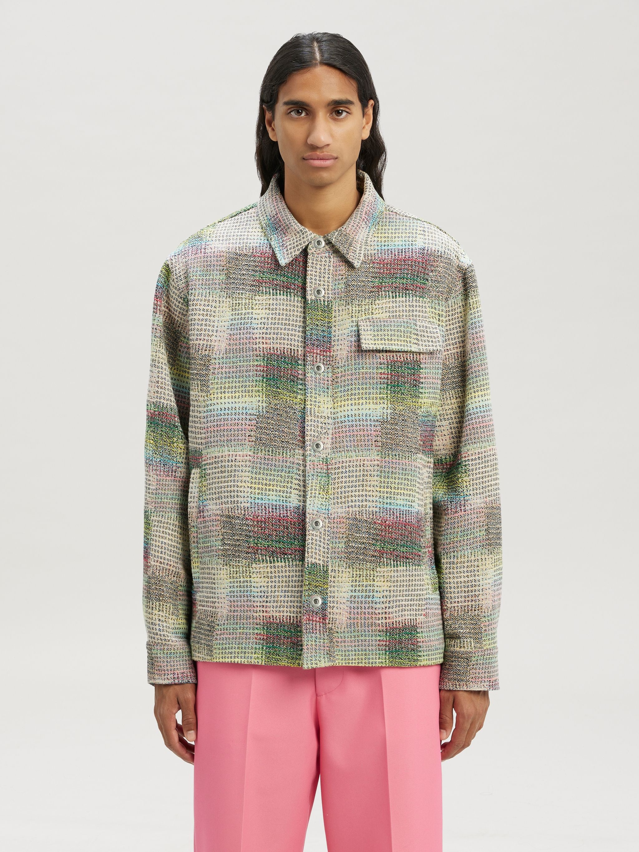 Jacquard Curved Logo Overshirt - 3