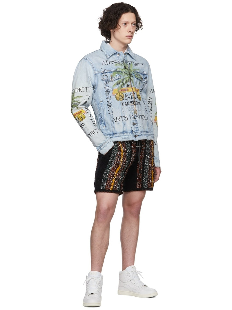 AMIRI Blue Printed Denim Jacket outlook