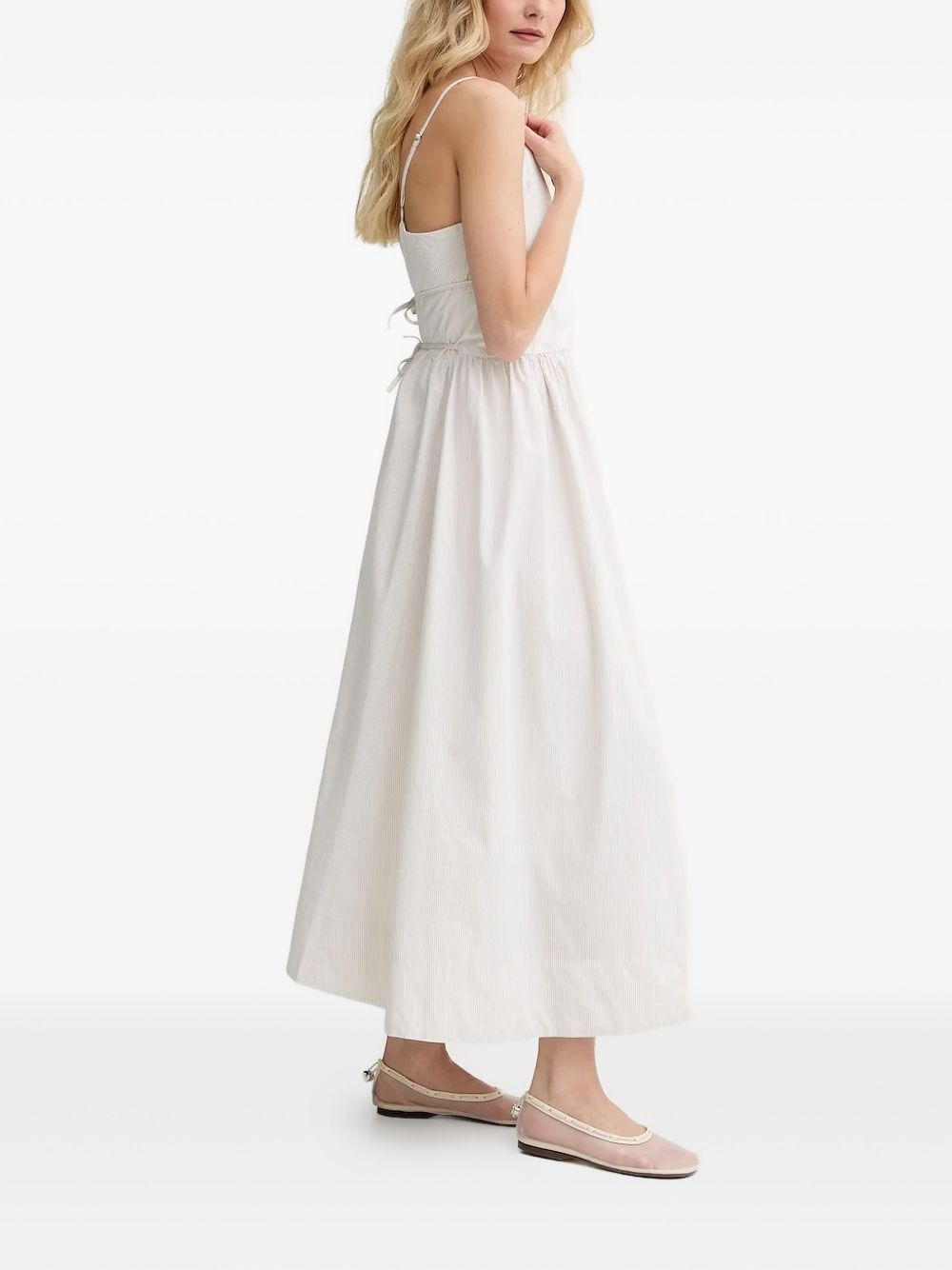 tie-back pinstripe maxi dress - 2