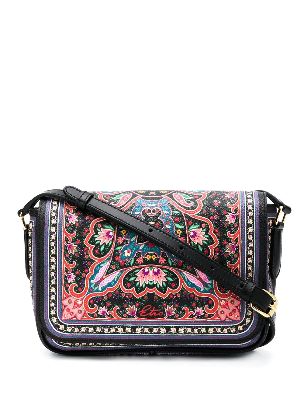 ornate floral-print crossbody bag - 1