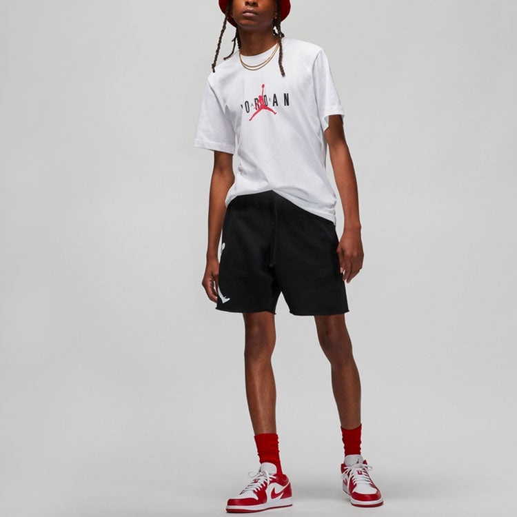 Air Jordan Alphabet Flying Man Logo Printing Round Neck Casual Short Sleeve White DM1463-100 - 3
