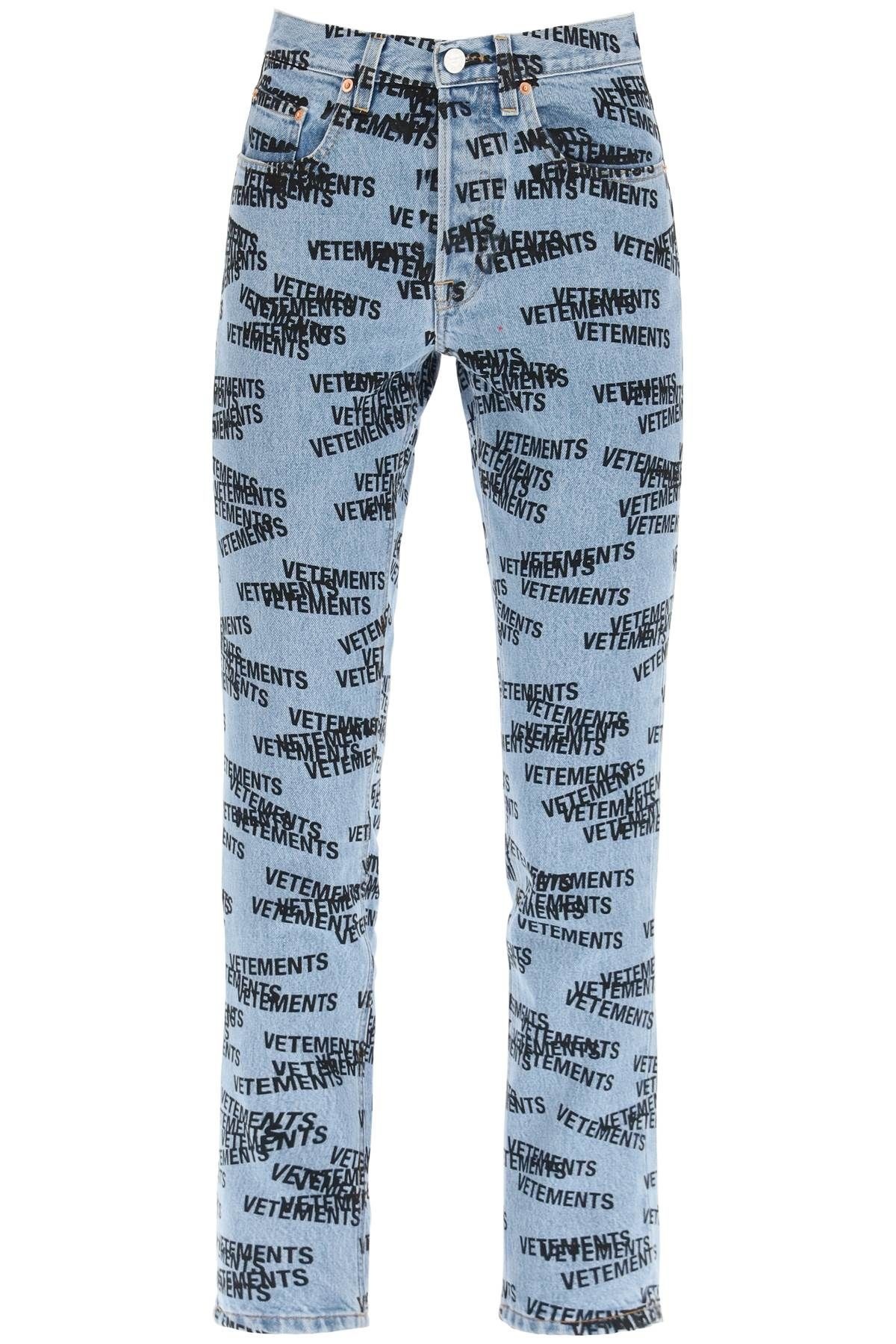 MONOGRAM PRINT JEANS - 1