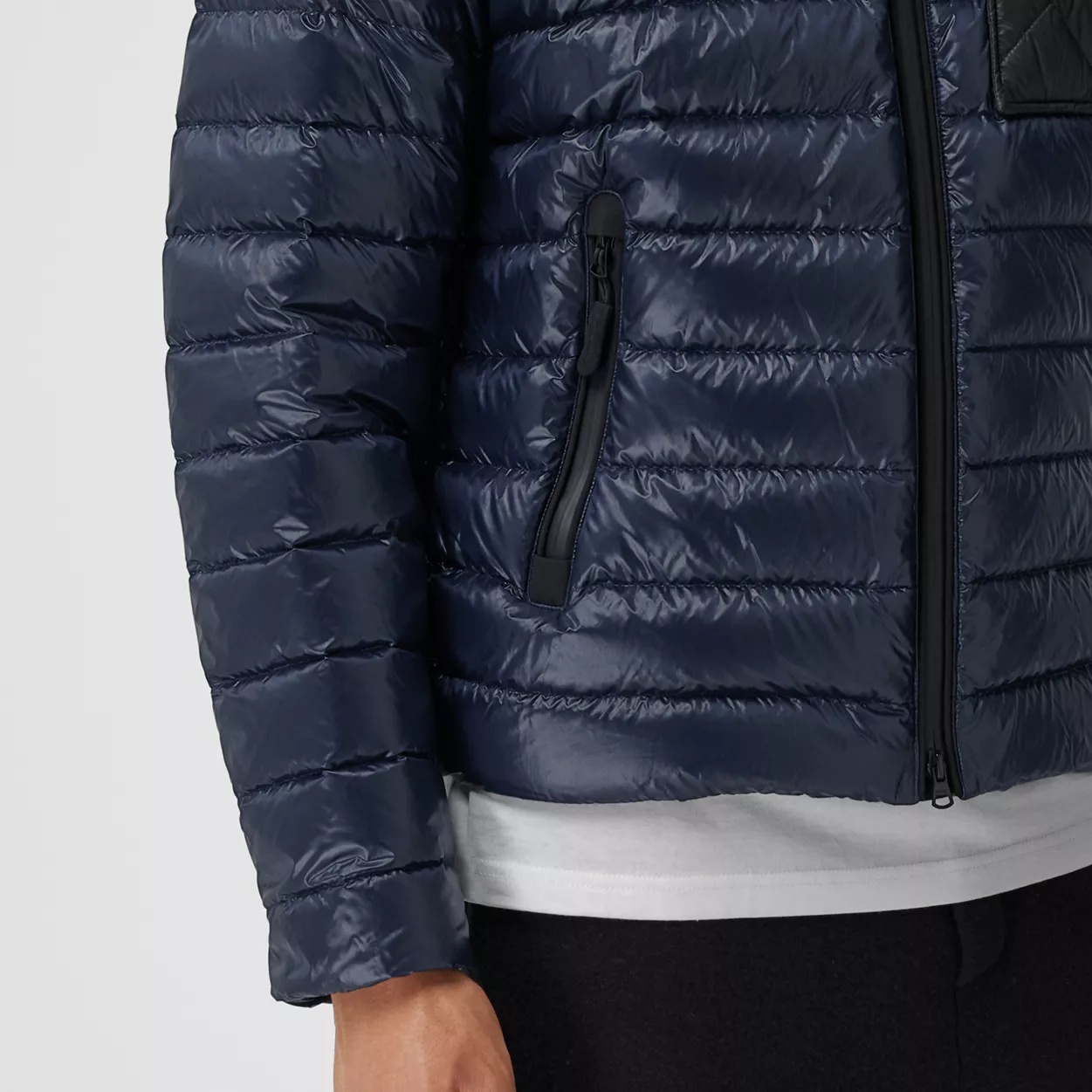 Diamond Quilted Panel Hooded Puffer Jacket - 1