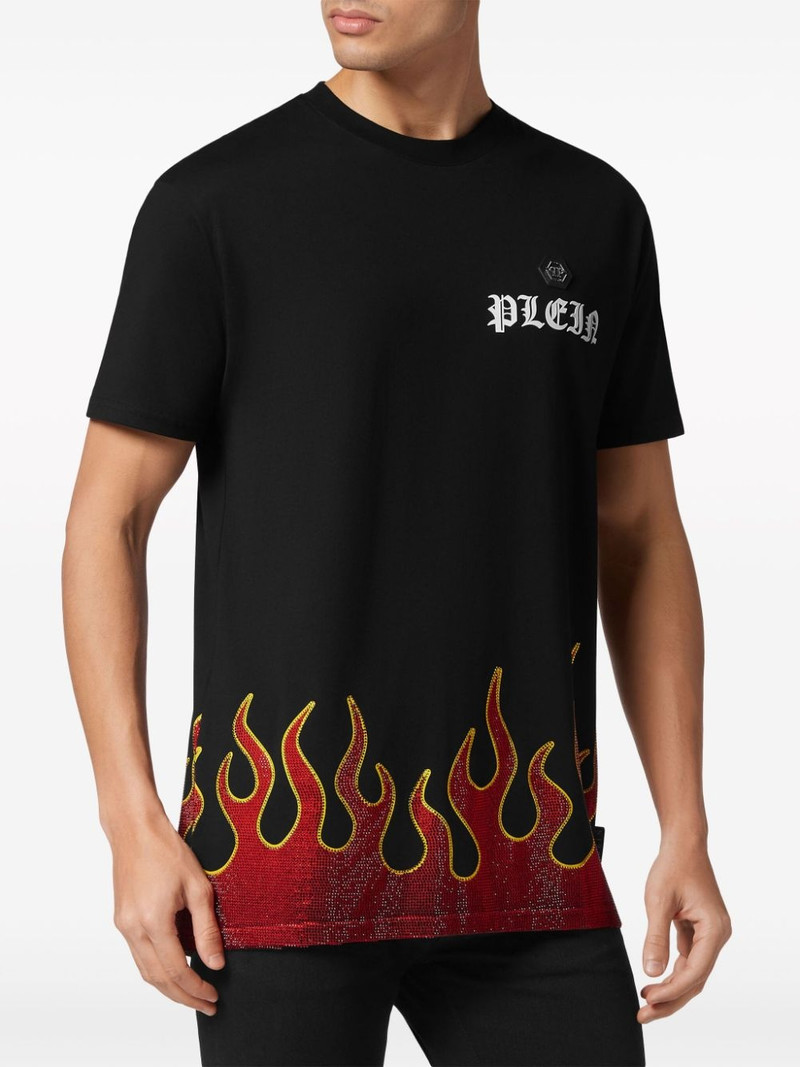 Flame-print cotton T-shirt 3