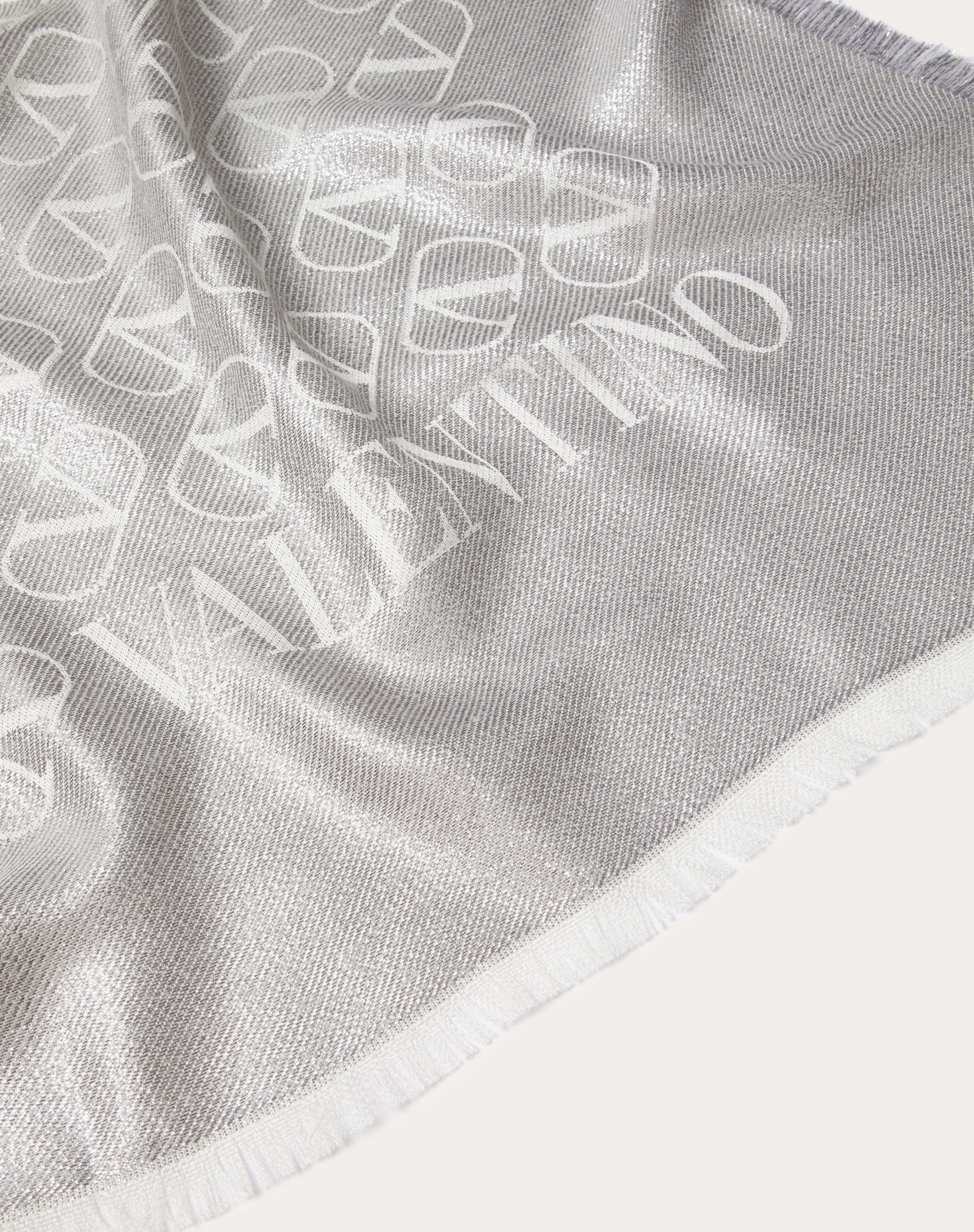 VLOGO SIGNATURE JACQUARD SHAWL IN SILK, CASHMERE AND LUREX 140X140 - 2