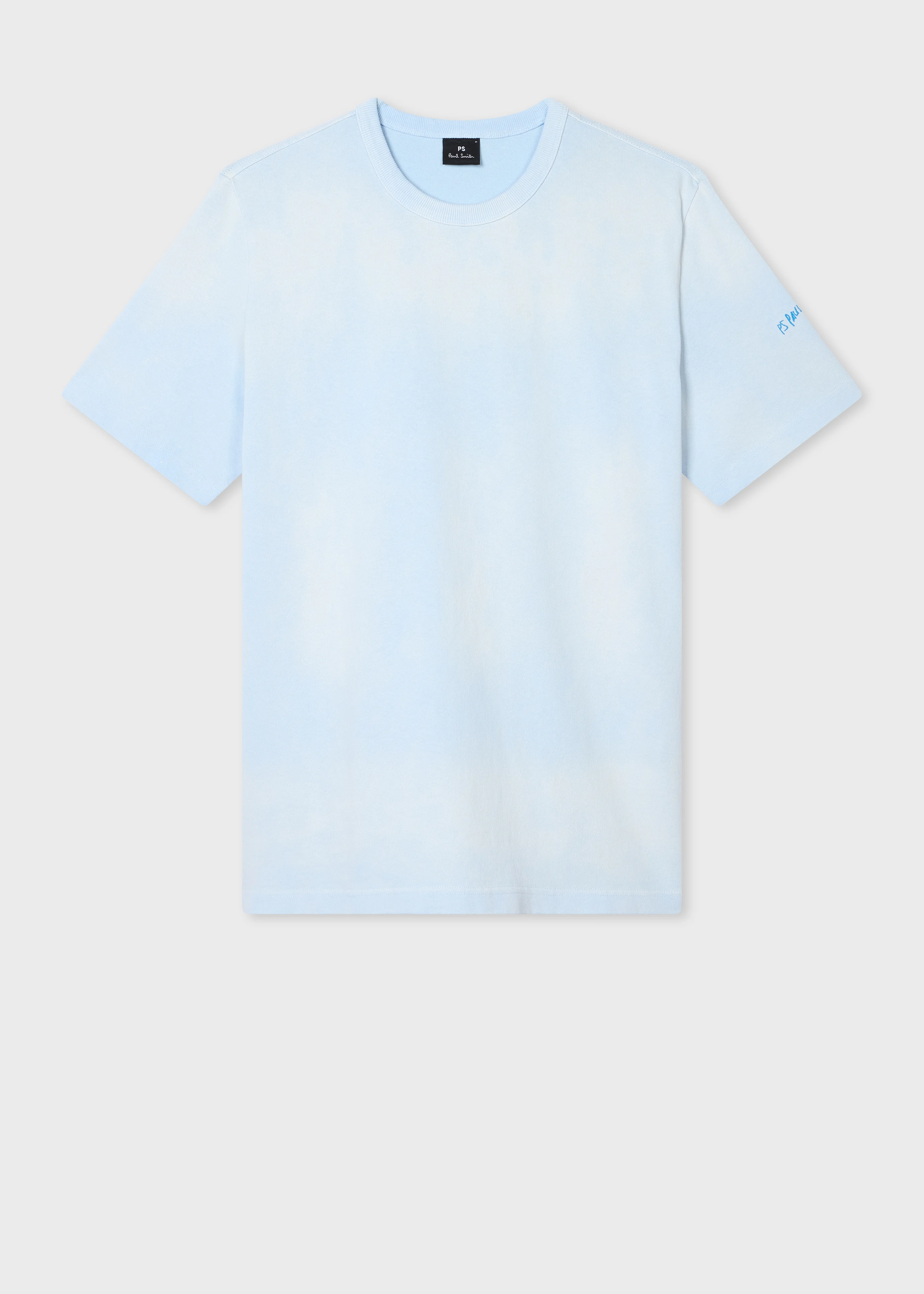 Light Blue Cotton Embroidered T-Shirt - 1