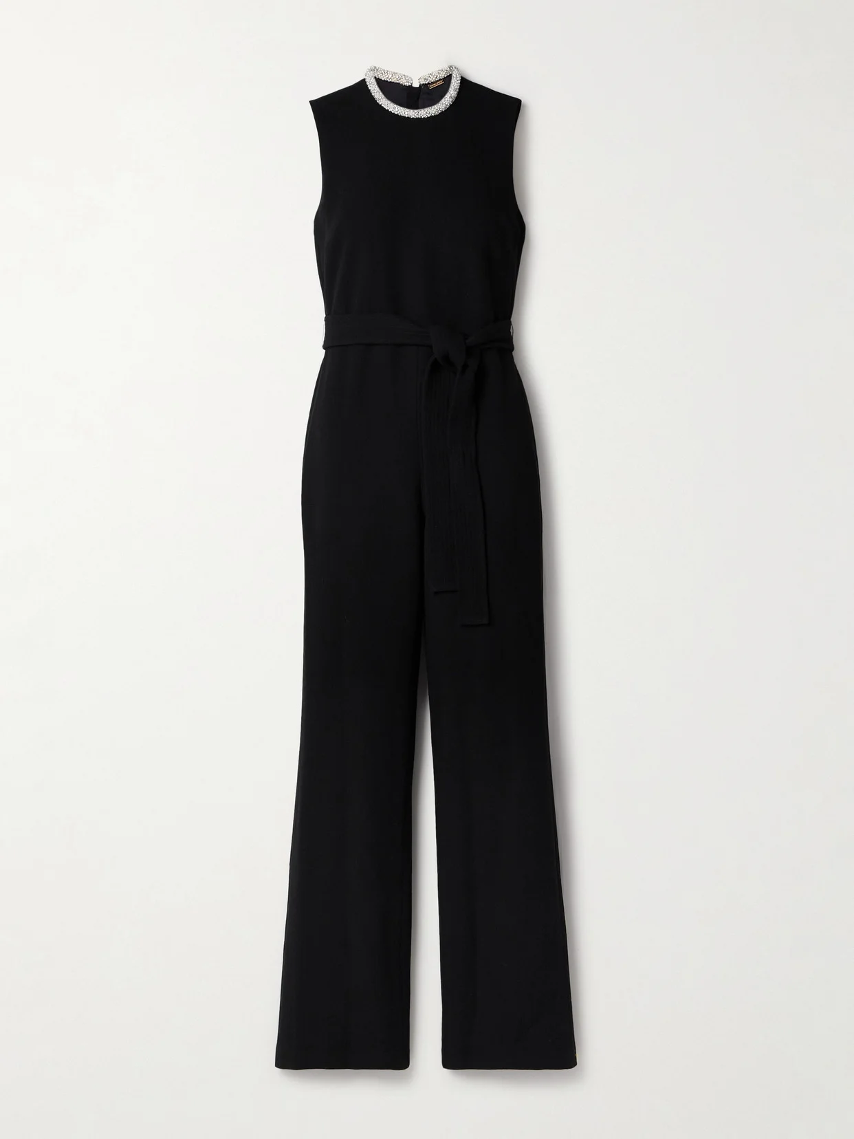 Barclay Belted Embellished Wool-crepe Jumpsuit - 1