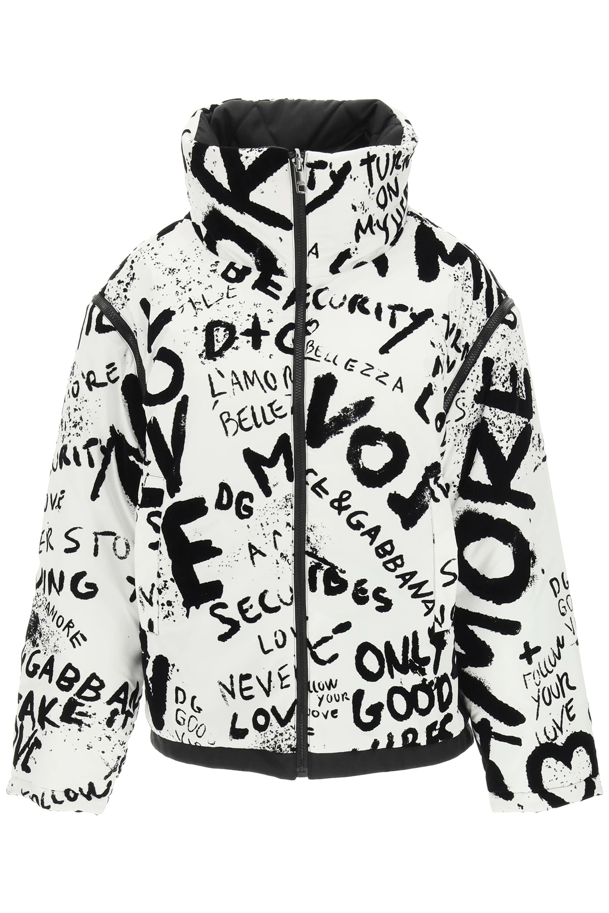 REVERSIBLE BOMBER JACKET WITH GRAFFITI LOGO - 1