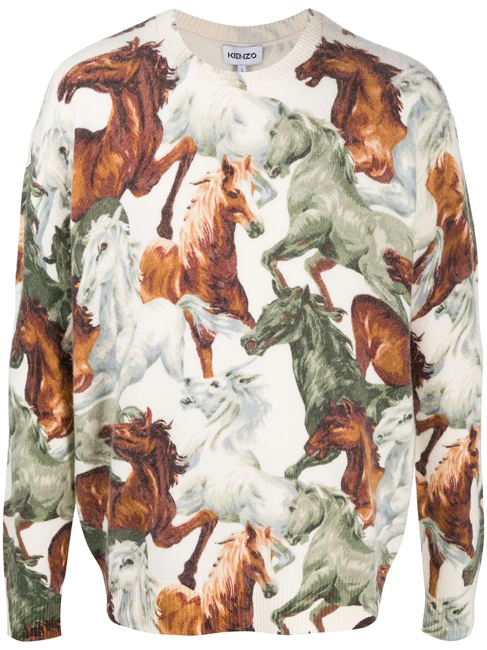 horse-print wool jumper - 1