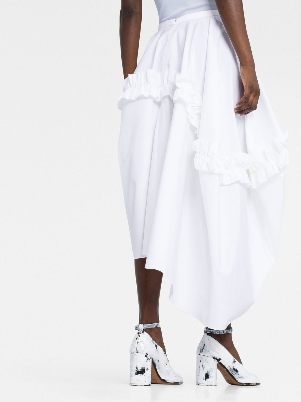 ruffle-detail asymmetric skirt - 3