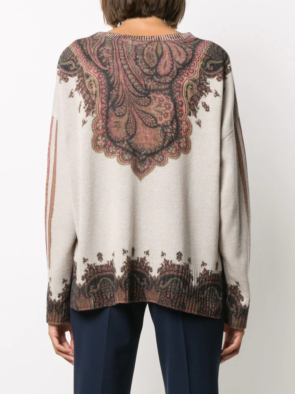 paisley-print  knitted top  - 4