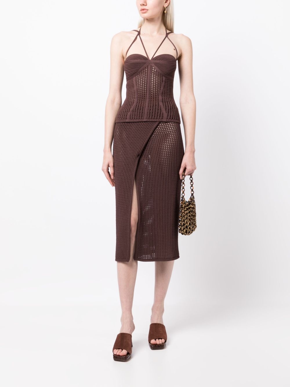 halterneck knitted top - 2