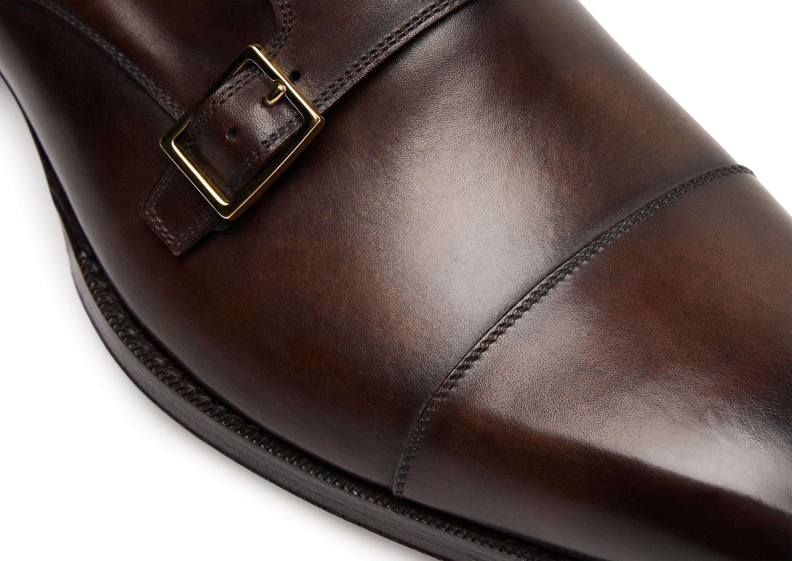 BURNISHED LEATHER ELKAN MONK STRAP - 5