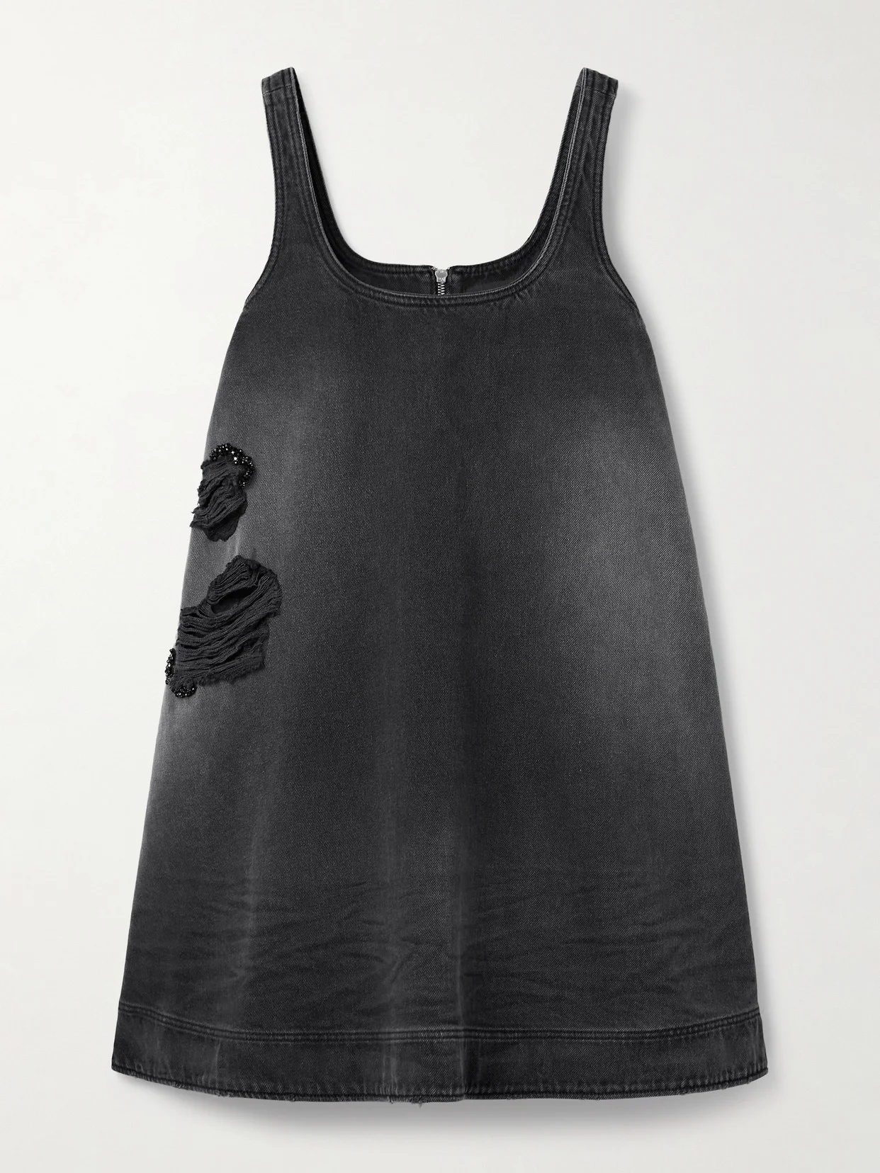 simone denim mini dress Simone Rocha A Line Denim Mini Dress