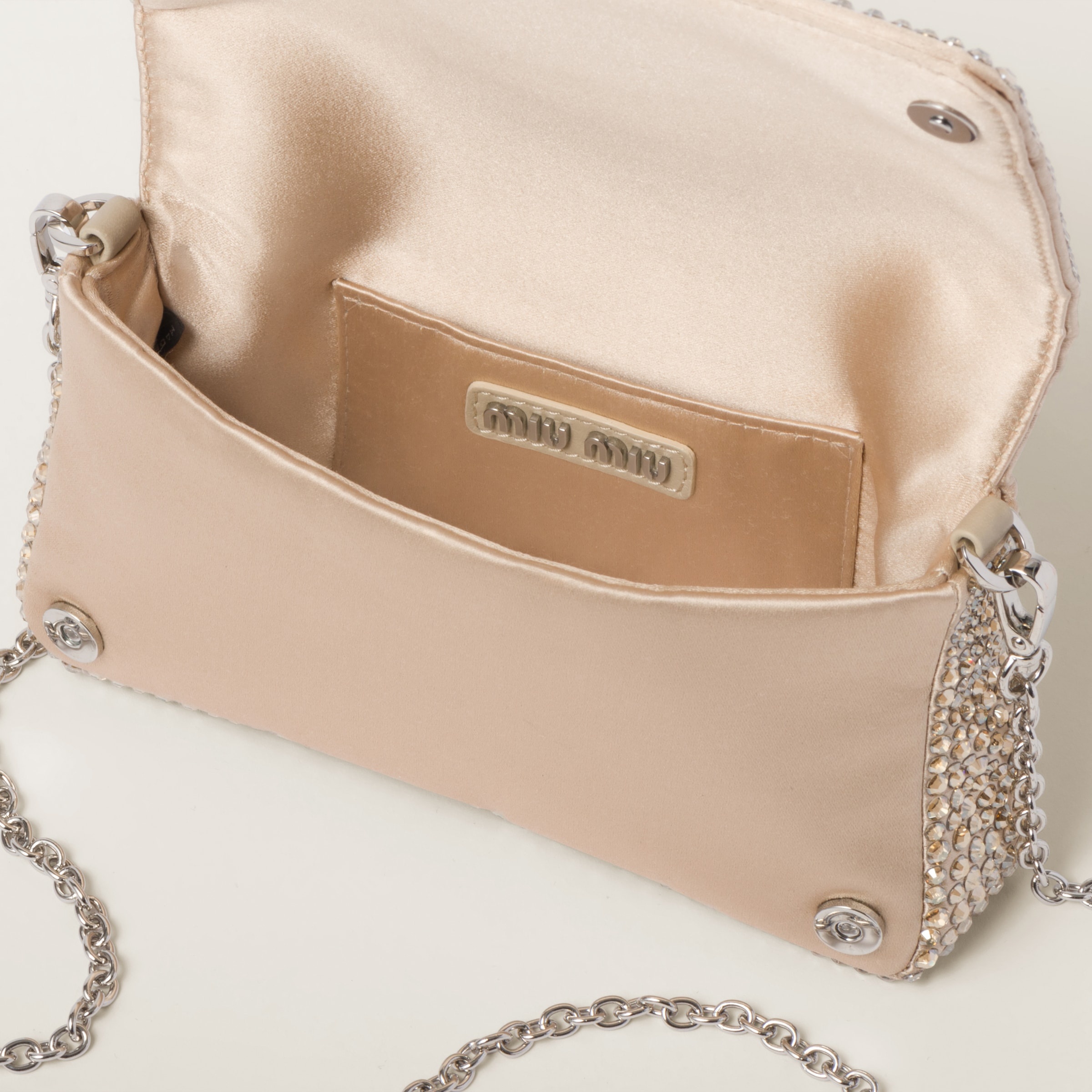 Satin mini-bag with synthetic crystals - 3