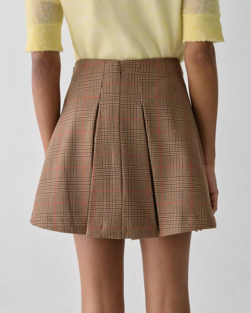 Plaid Box Pleat Mini Skirt 3
