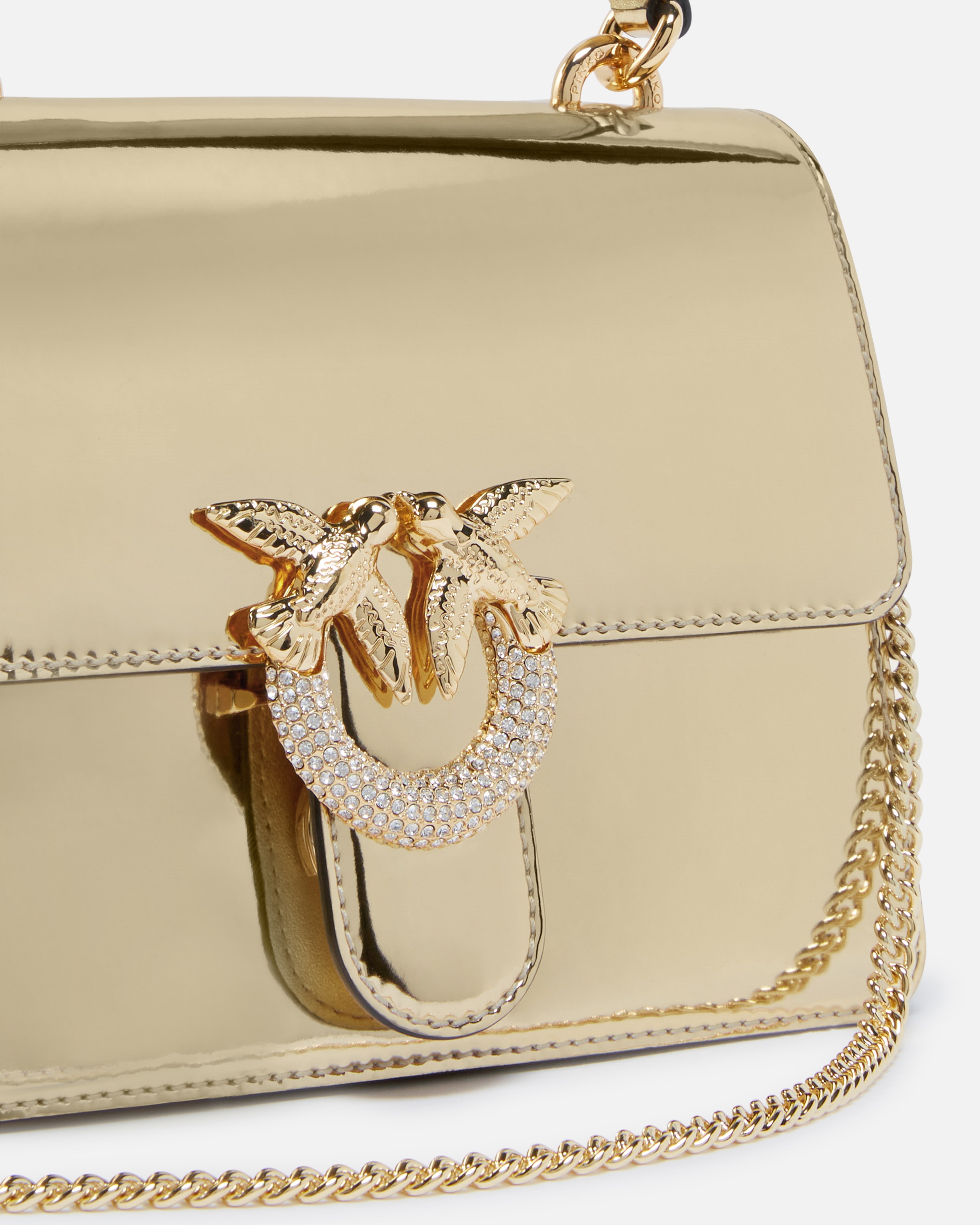 MINI LOVE BAG HANDBAG WITH GOLDEN MIRROR EFFECT - 3