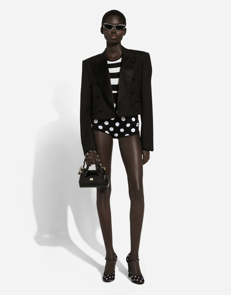 Dolce & Gabbana Wool and silk high-waisted panties with polka-dot inlay outlook