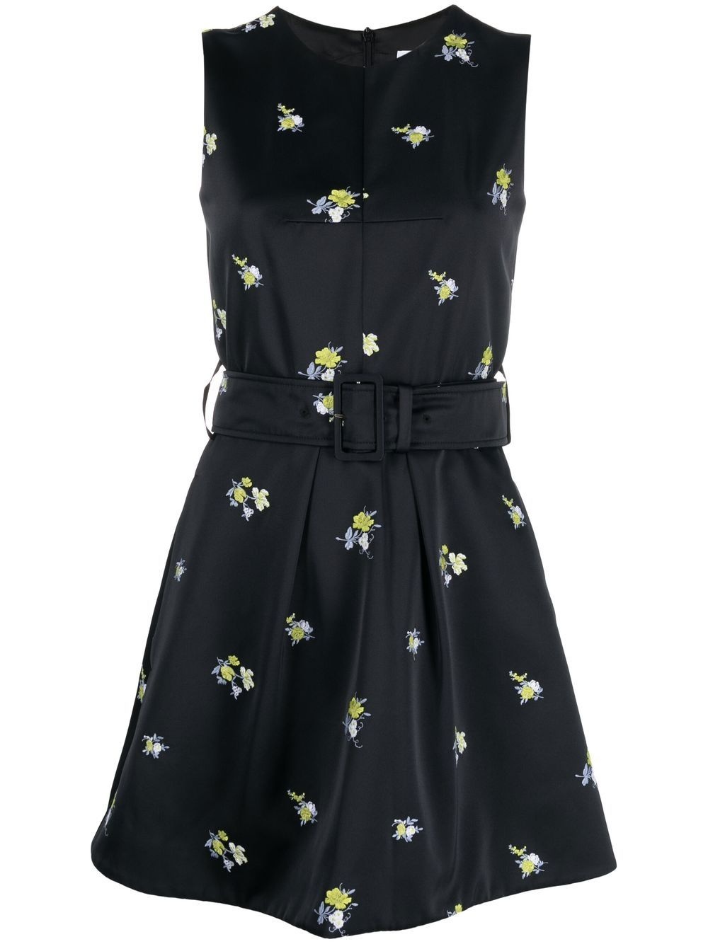embroidered sleeveless mini dress - 1