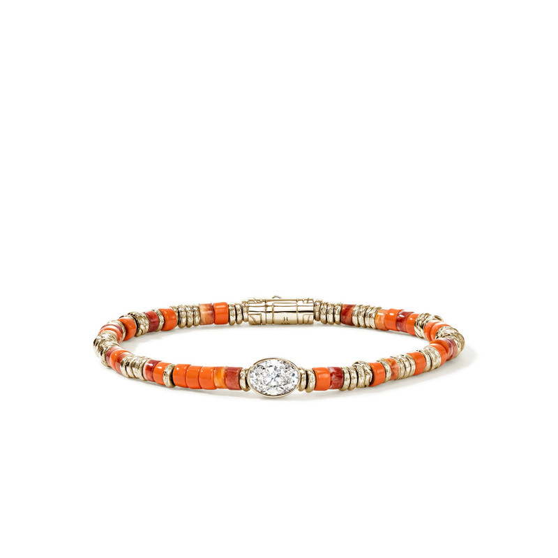 JH Lovestruck™ Heishi Bracelet, Gold, Sterling Silver, Hardstones, Enamel, Diamond, 1.0TCW 1