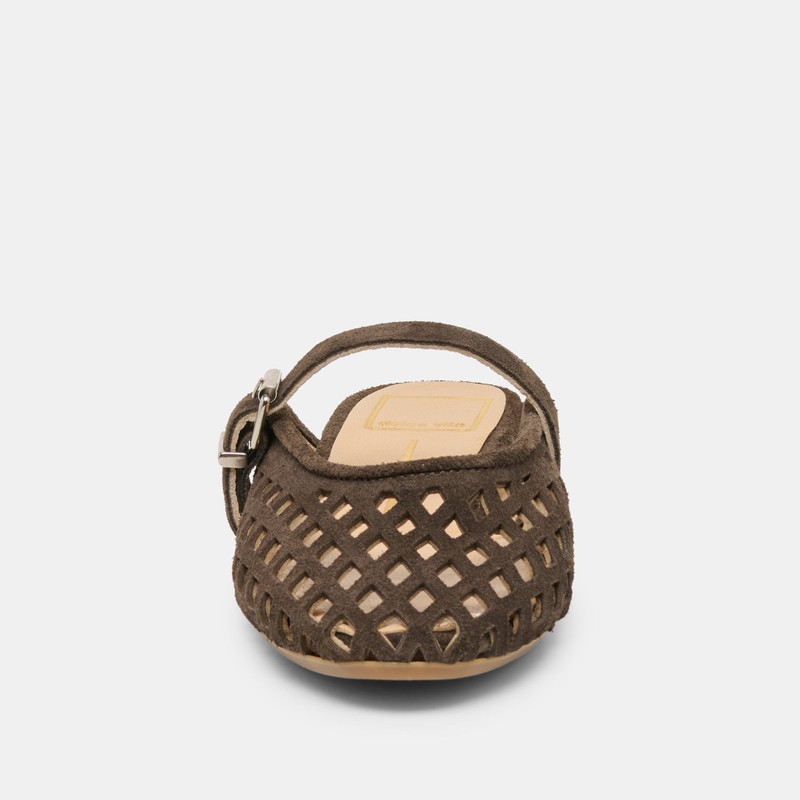 MIRIAN FLATS DK BROWN SUEDE 7