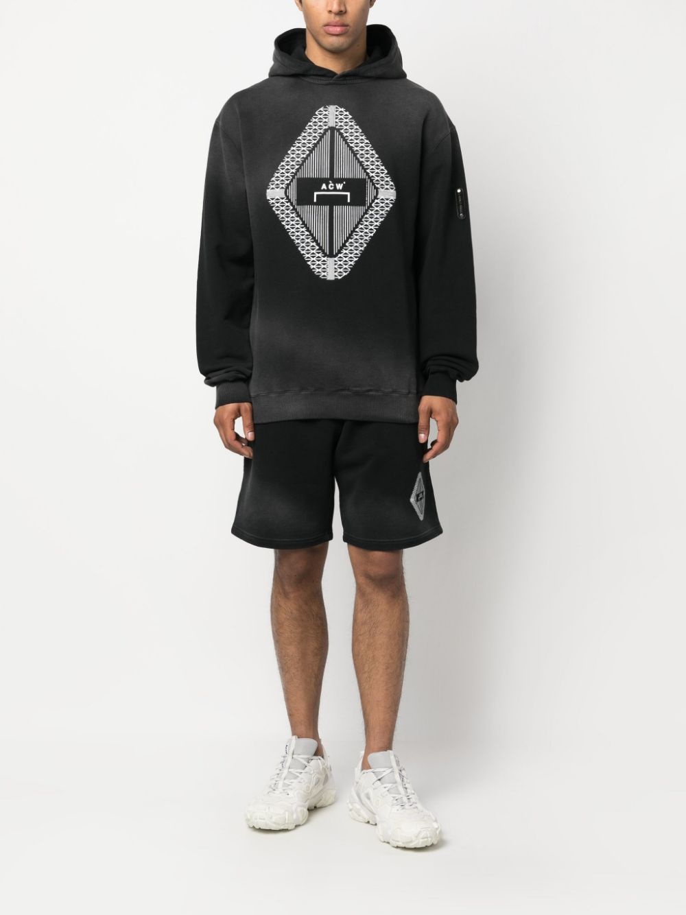 Gradient logo-print hoodie - 2