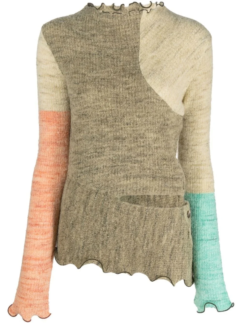 colour-block fitted jumper - 1