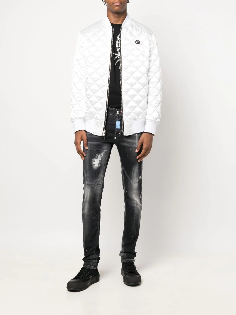 skull-print bomber jacket - 6