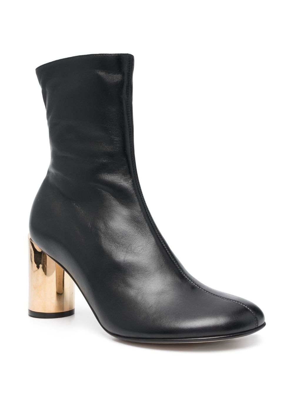 75mm round-toe leather boots - 2
