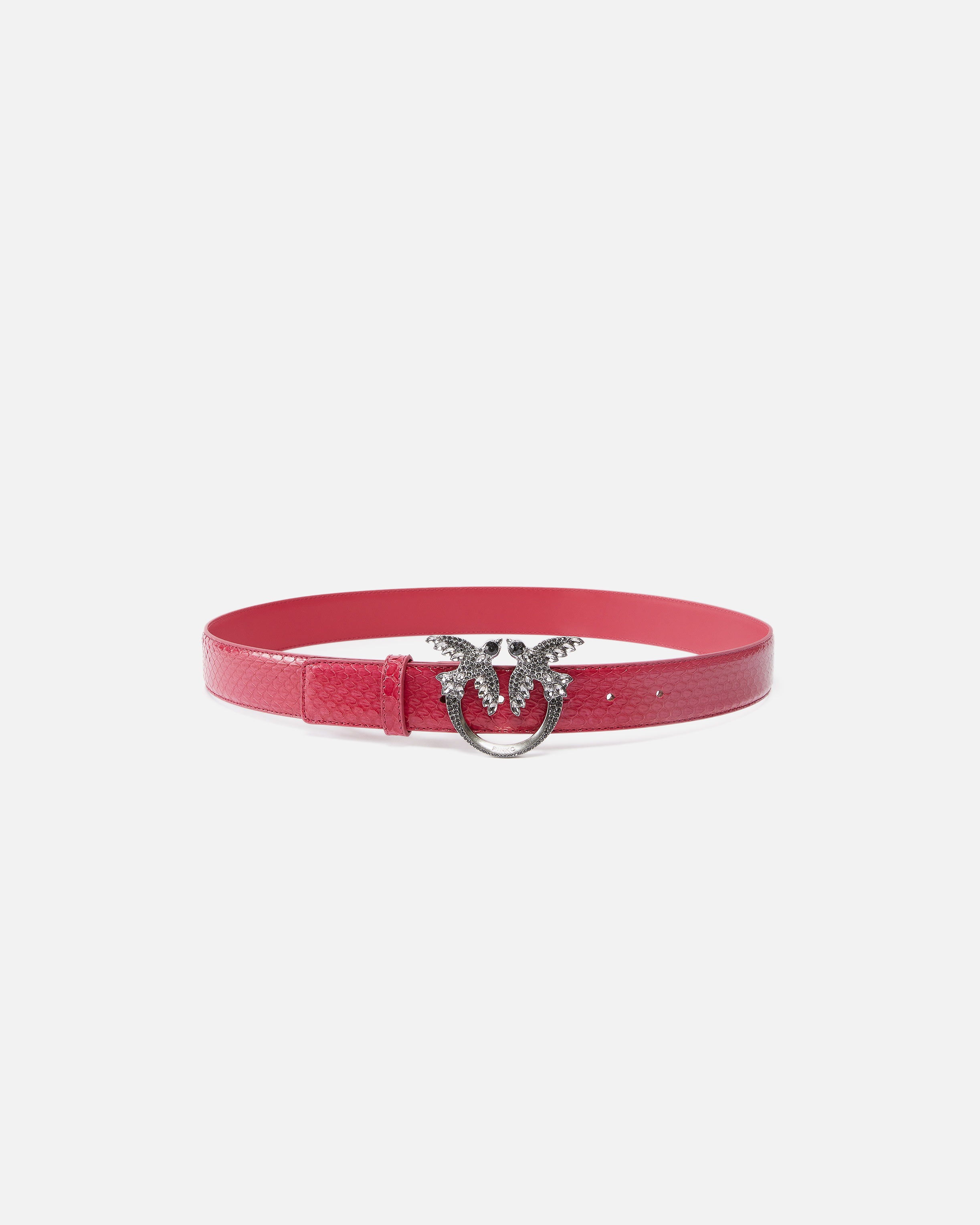 3CM GLOSSY PYTHON LEATHER BELT PINKO GALLERIA. - 1