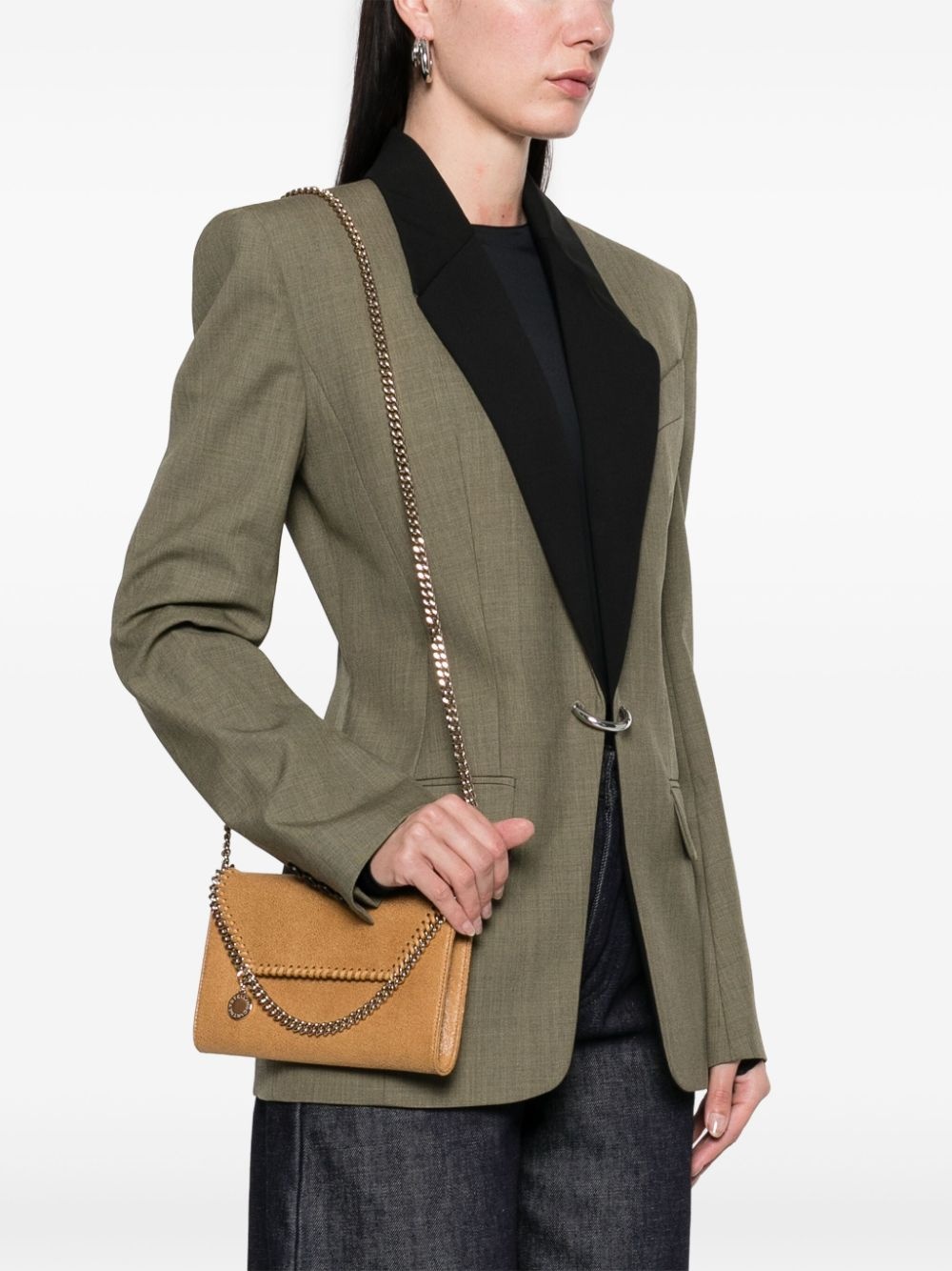 【関税&送料込】Stella Mccartney Micro Falabella Handbag Women Gold Crinkled Metallic Falabella Wallet Crossbody Bag