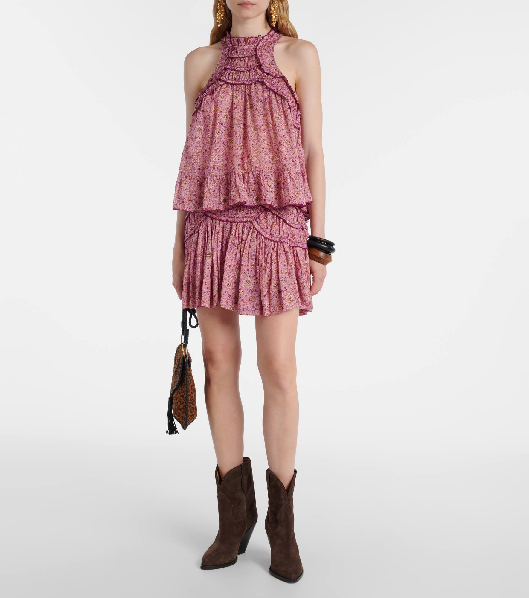 Carlee printed ruffled cotton blouse - 2
