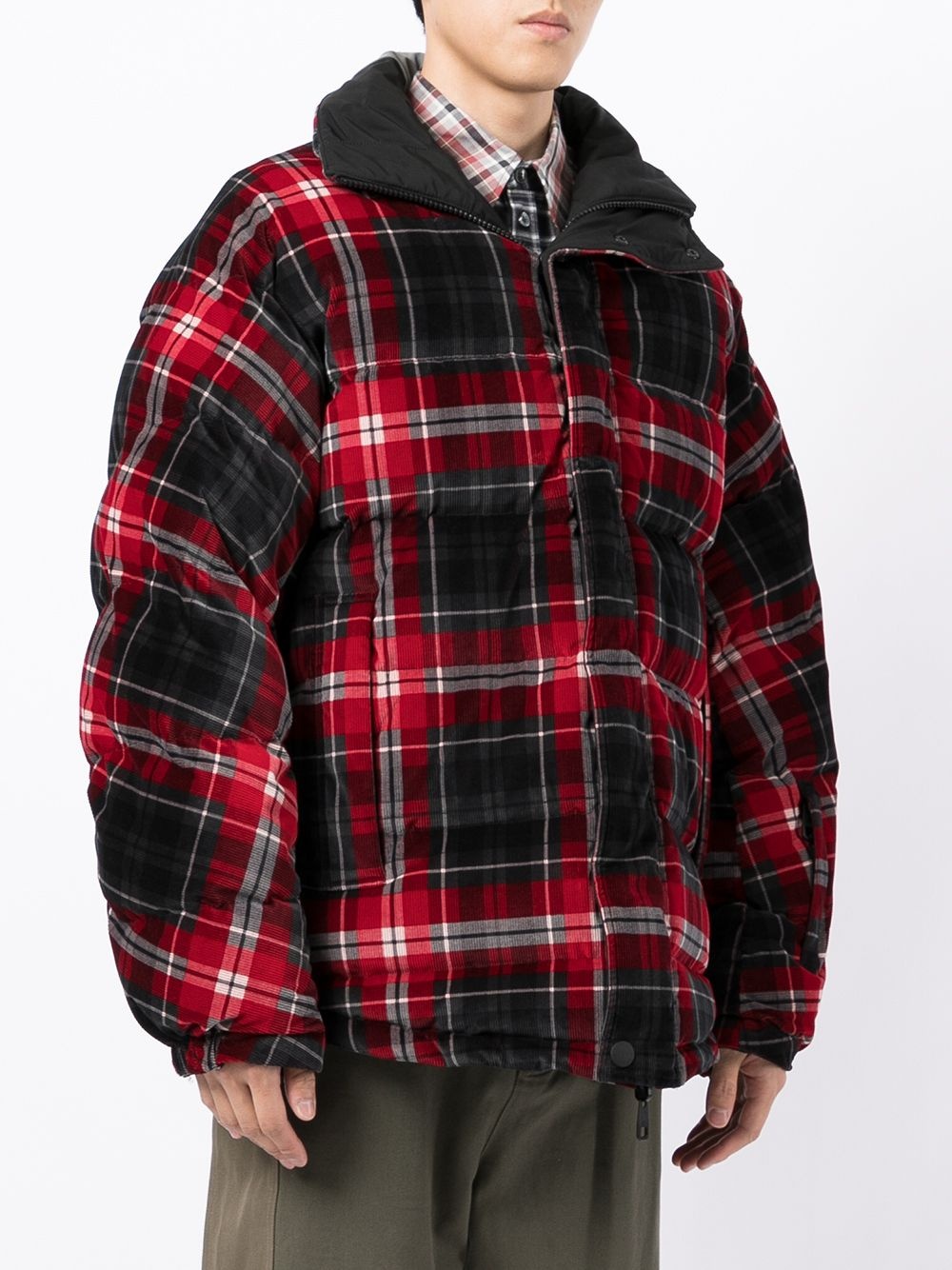 reversible plaid puffer jacket - 3