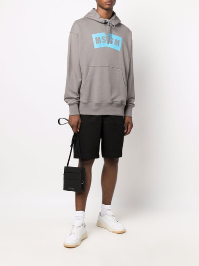 MSGM logo-printed hoodie outlook