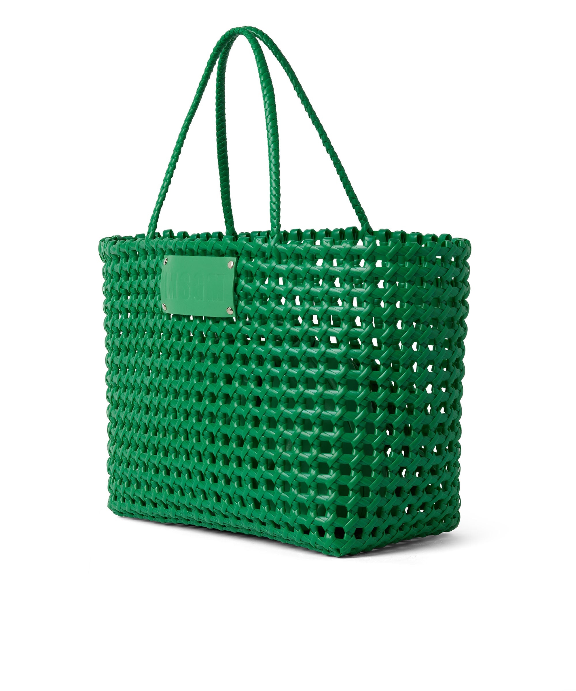 Faux leather basket net bag with accompanying mini pouch - 3