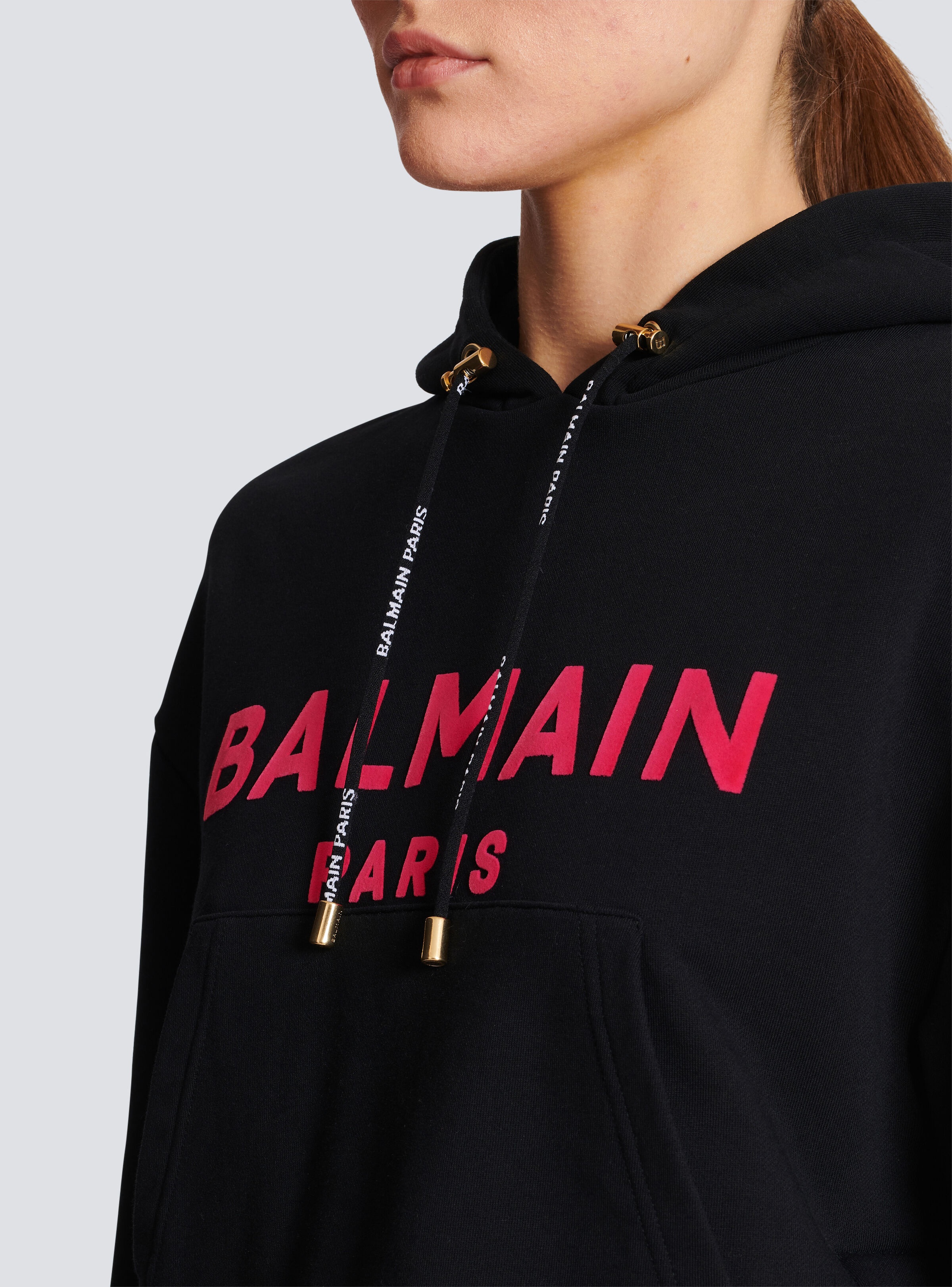Cotton printed Balmain logo sweatshirt - 7