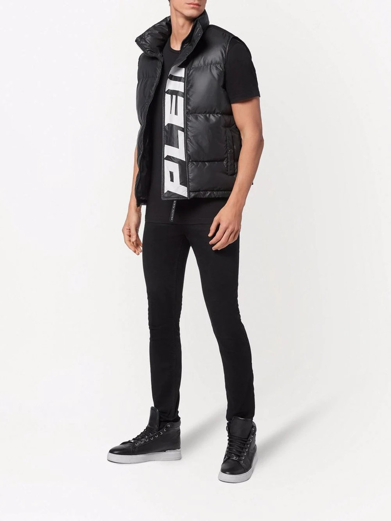 PHILIPP PLEIN padded high-neck logo gilet outlook
