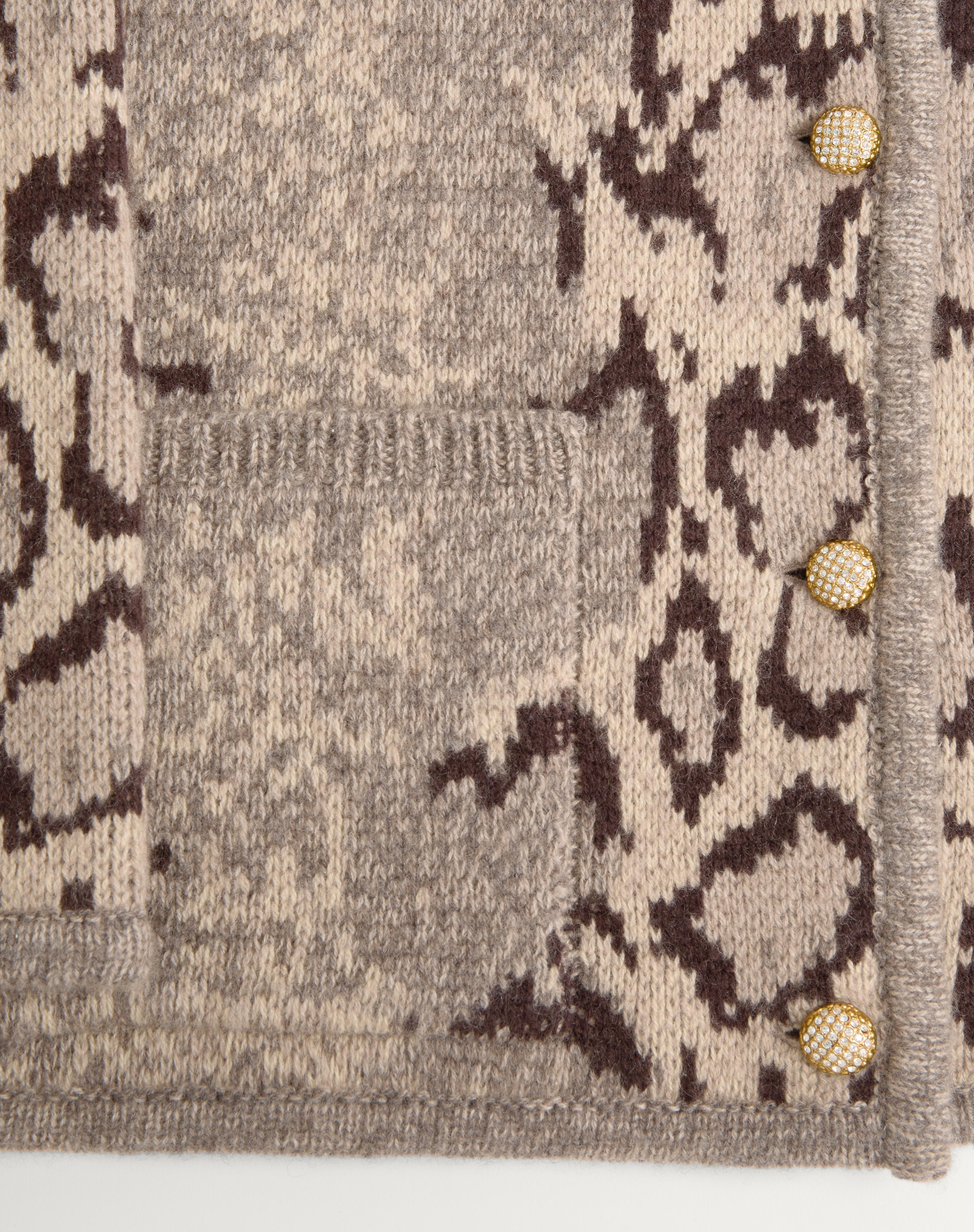 CASHMERE ANIMAL PRINT CARDIGAN - 7