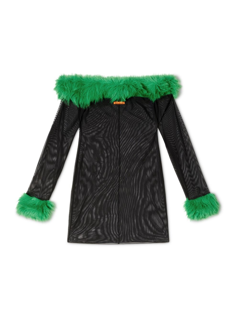 Faux Fur Mesh Minidress - 6