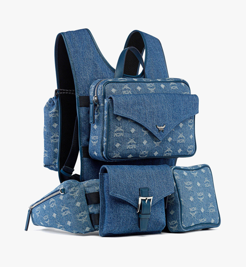 Aren Multi-Backpack in Monogram Denim Jacquard 3