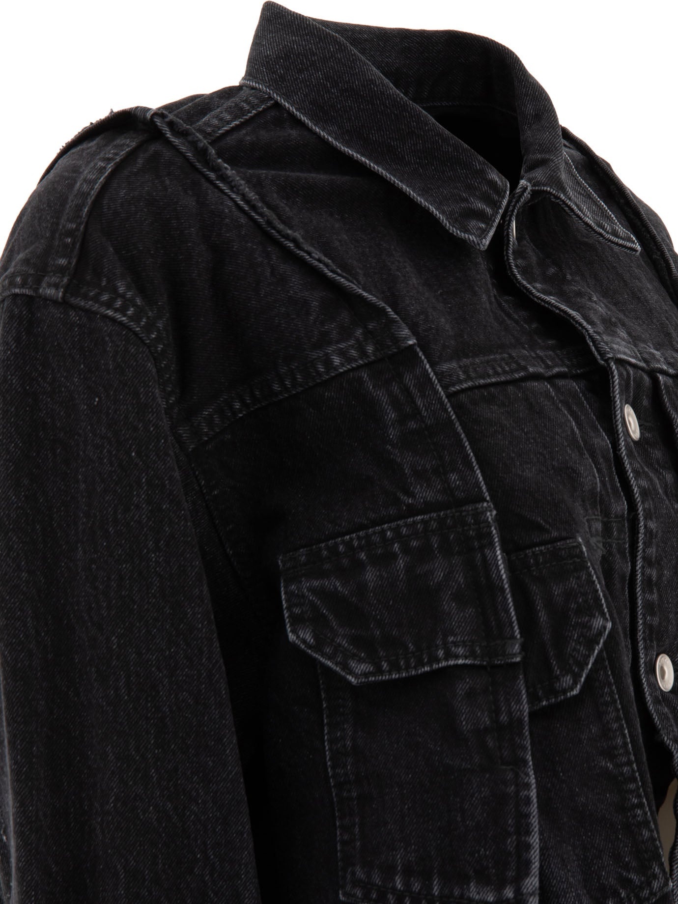 Panelled Denim Jacket Jackets Black - 4