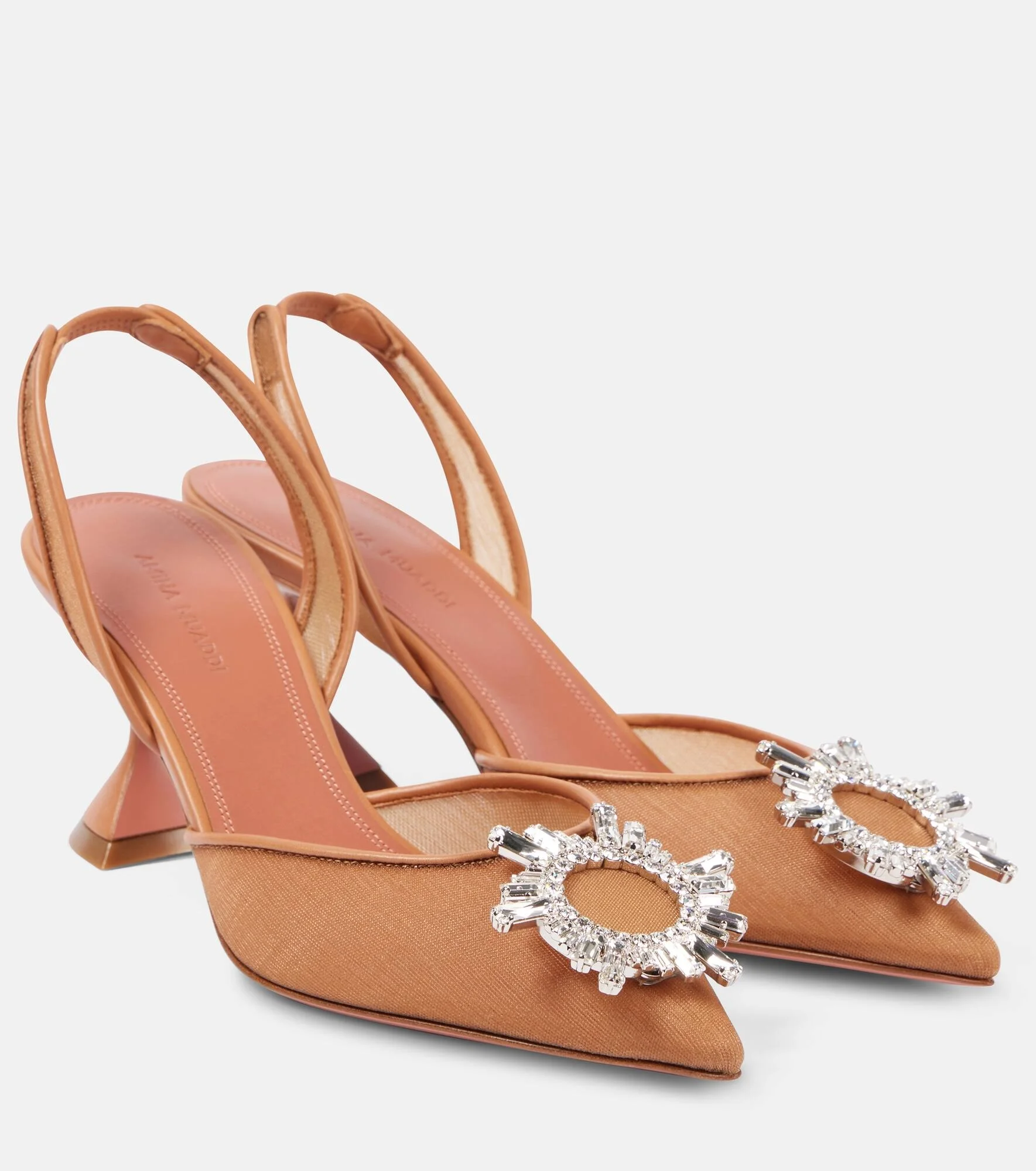 Begum 70 embellished mesh slingback pumps - 1