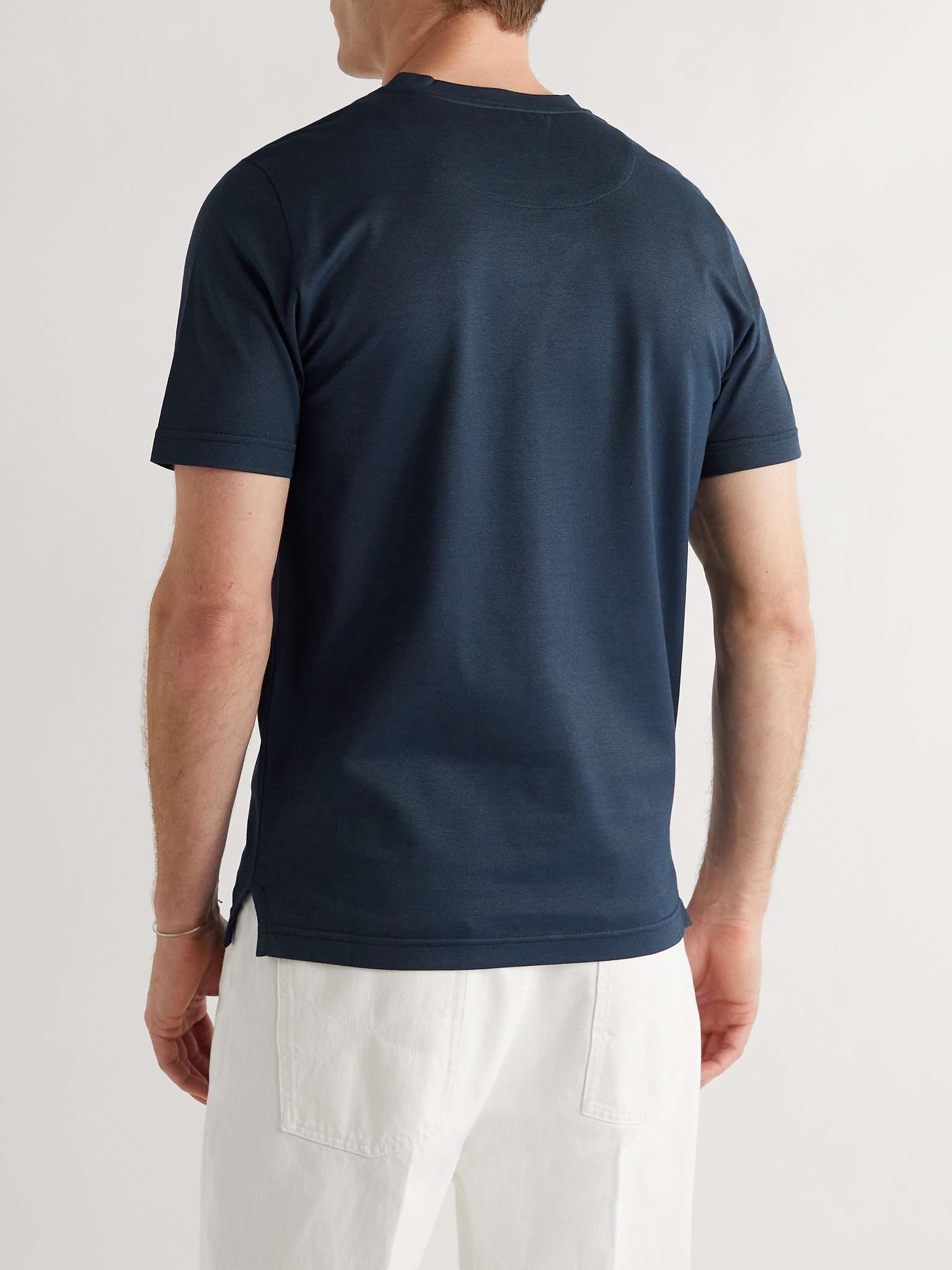 Slim-Fit Mercerised Cotton-Piqué T-Shirt - 4