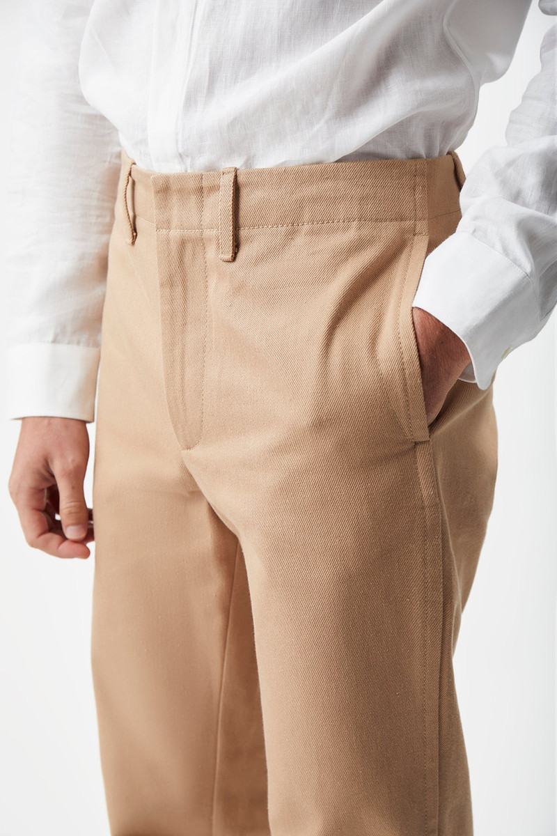 Rhys Pant in Camel Organic Cotton 6