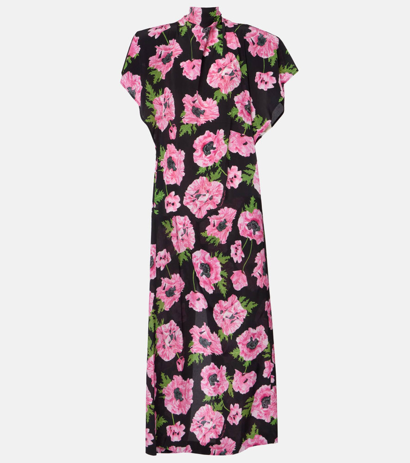 poppy-print maxi dress - 1