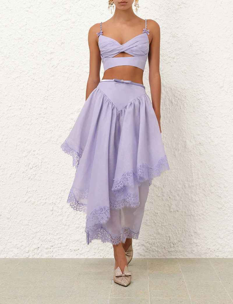 Zimmermann CRUSH LACE TRIM SKIRT outlook