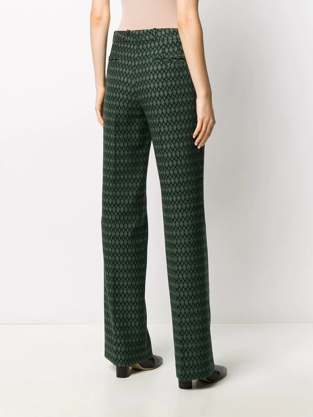 diamond pattern tailored trousers - 4