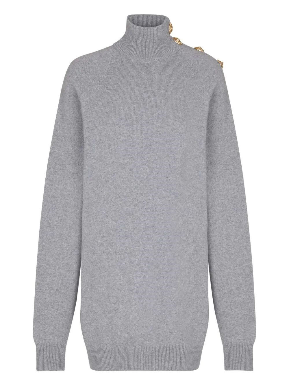 Introducing the BATWING ECO CASHMERE SHORT DRESS by BALMAIN, a stunning addition to your Fall Winter - 1