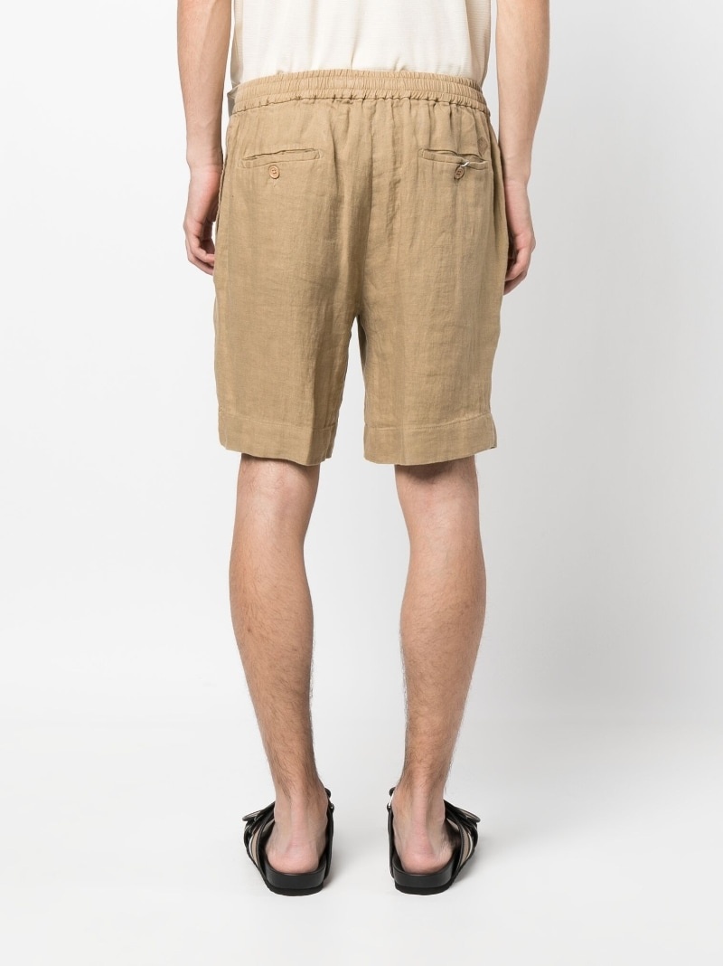 drawstring-fastening linen shorts - 4